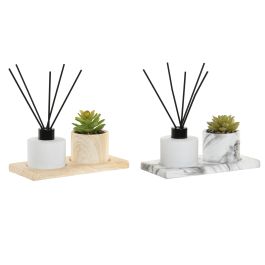 DKD Home Decor Ambientador Mikado Moderno Blanco Natural, 4 Unidades, 10x20x21cm, Diseños Surtidos
