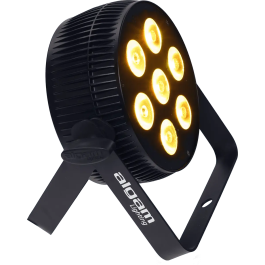 ALGAMLIGHT Foco Proyector Led 7x10W 6-En-1 RGBWAU Slim Profesional con Control Remoto IR y Modos DMX