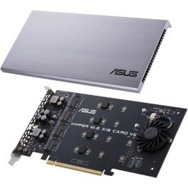 ASUS Hyper M.2 X16 Card V2 PCIe 3.0 para 4 SSD M.2 NVMe, Ancho de Banda de 128 Gbit/s