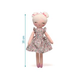 KioKids Muñeca de Trapo Rubia con Vestido de Flores, Suave y Blandita, Edad Recomendada +10 Meses