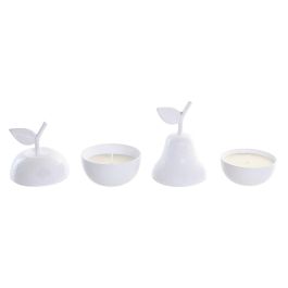 DKD Home Decor Vela Urban Blanco Cera de Soja 10x15x10 cm (4 Unidades) 170 gr