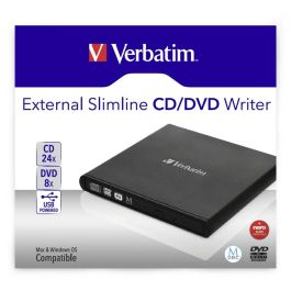 Grabadora Externa Verbatim Slimline CD/DVD Negro