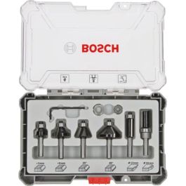BOSCH PROFESSIONAL 2607017469 - Juego de Brocas para Fresadora, 6 Piezas, Vástago de 8mm, para Madera Blanda y Dura