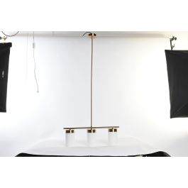 DKD Home Decor Lámpara Techo Moderno Dorado Blanco Metal Cristal 60 x 15 x 25 cm