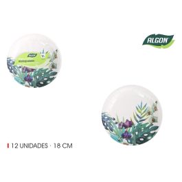 Set de 12 platos de cartón Red.Tropic 18 cm - Algon (24 Unidades) Precio: 17.99000049. SKU: B1HKFTHGZR