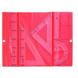 Safta Conjunto Dibujo Escolar de Reglas - 30cm, 15cm, Escuadra 20cm, Cartabón 25cm, Semicírculo Precio: 2.50000036. SKU: B1F4363KDX