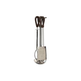 DKD Home Decor Chimenea Decorativa Moderna Plateada - Set de 4 Piezas, Acero Inoxidable y Aluminio, 54x7x4 cm