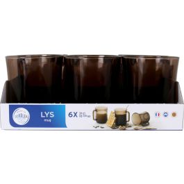 Duralex Mug Apilable Lys, Taza de Vidrio de 31 cl (310 ml), Diámetro 10 cm, Color Crema (12 Unidades)