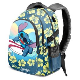 KARACTERMANIA Mochila Lifestyle Stitch Disney 44cm, Gran Capacidad Adaptable, Compartimento Acolchado Portátil, Repelente Agua