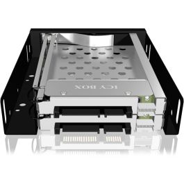 ICY BOX Marco de Cambio IB-2227StS para 2 Discos Duros 2.5" SATA, Bandeja 3.5" Hot-Swap sin Bandeja, Negro
