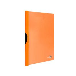 Carpeta Liderpapel Dossier Pinza Lateral Polipropileno Din A4 Naranja Fluor Opaco 30 Hojas Pinza Deslizante