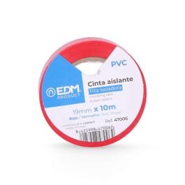Edm Cinta Aislante Calidad Supra Roja 19 mm x 10 m PVC Resistente Electricidad