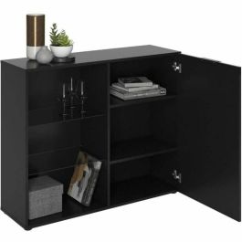 Unidad de almacenamiento pequeña - Decoración negra - L99,1 x H81,3 x D31,5 cm - Hecho en Alemania - FMD4029494125316