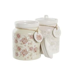 DKD Home Decor Bote Tradicional Verde Beige 12 x 16 x 12 cm (2 Unidades)