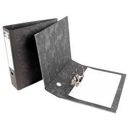 Liderpapel Archivador de Palanca A4 Cartón Forrado Negro Lomo 80mm Compresor Metálico
