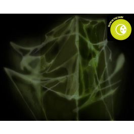 Telaraña Blanca Brillante en la Oscuridad 20 gr con Arañas Negras para Halloween