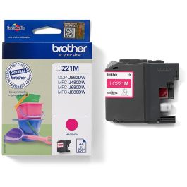 Brother LC221M Magenta Cartucho de Tinta Original Pack Individual 260 Páginas