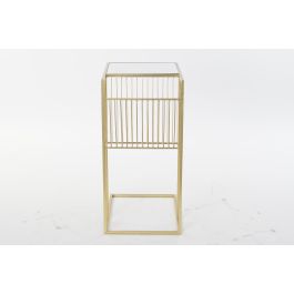 DKD Home Decor Revistero Glam de Metal y Espejo, Color Dorado, con dimensiones de 71 cm de alto, 48 cm de ancho y 35 cm de fondo
