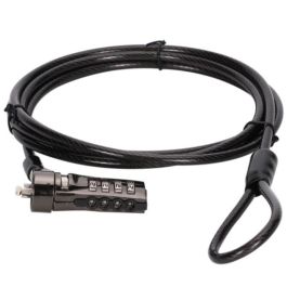 Conceptronic CUSTODIO01BS Cable de Seguridad con Combinación de 4 Dígitos, 1.8 m, Negro, Compatible con Ranura Estándar