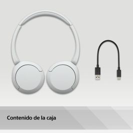 Sony WH-CH520 Auriculares Inalámbricos Bluetooth con Micrófono, Supraaurales, hasta 50h Batería, Blancos