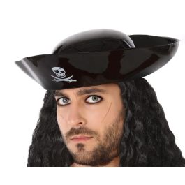 Sombrero Capitán Pirata PVC Negro - Accesorio Temático Piratas Polyester para Adulto Precio: 0.95000004. SKU: S1130351