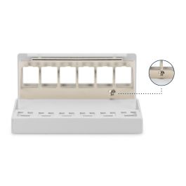 Digitus Patchpanel Modular Apantallado de Sobremesa, 6 Puertos, Montaje en Pared, Acero Gris, 112x44mm