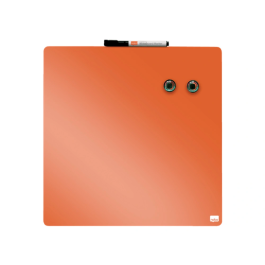 Nobo Pizarra Magnética Blanca para Hogar, Naranja, 360x360 mm