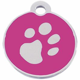 Placa identificativa para collar Imarc Circle Rosa Plateado