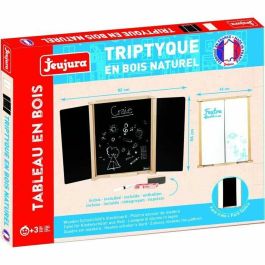 Jeujura JEU3225280879109 Tríptico Cuadro Mural de Madera Natural con Pizarra y Fieltro, Incluye Accesorios, 82x56 cm Precio: 48.50000045. SKU: B147NYW8CZ
