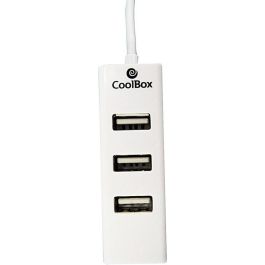 Coolbox Hub USB 2.0 4 Puertos, Distribuidor de Puertos USB, Plug & Play