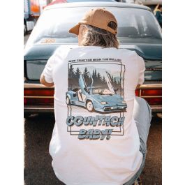Radikal Revolution RKLCB104XL Camiseta 'Countach Baby!' Homenaje Lamborghini Countach Clásico V12 Blanca Talla XL Radikal Revolution RKLCB104XL Camiseta 'Countach Baby!' Homenaje Lamborghini Countach Clásico V12 Blanca Talla XL