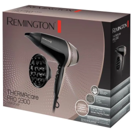 Remington D5715 Secador de Pelo Iónico Profesional 2300W con Parrilla de Cerámica, Concentrador y Difusor, Calor Homogéneo