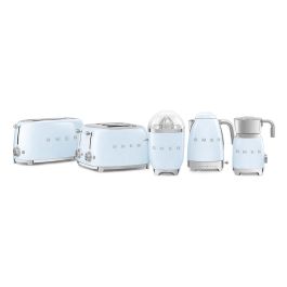 Smeg KLF04PBEU Hervidor de Agua Retro Estilo Años 50, 1.7 L, 2400 W, 7 Temperaturas, Azul Pastel, Acero Inoxidable, Apagado Automático