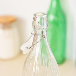 Quid Botella Viba Vidrio Transparente con Tapón 1L Apto Frigorífico