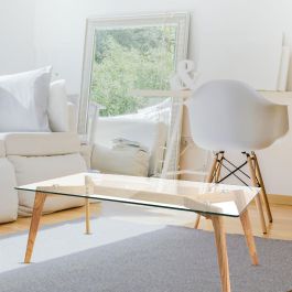 Home Deco Factory Mesa Rectangular Cristal 110x60 cm