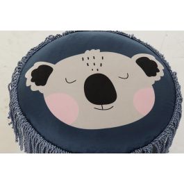 DKD Home Decor Reposapies Kids 2 Unidades Amarillo Azul Poliester 36x43x36 cm