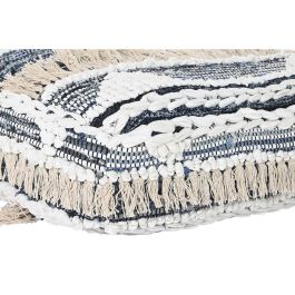 DKD Home Decor Cojín Suelo Otric Boho de Poliéster Negro Blanco a Rayas 60x60x25 cm