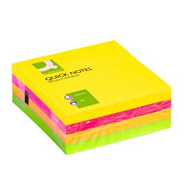 Bloc De Notas Adhesivas Quita Y Pon Q-Connect 76x76 mm Fluorescente Con 320 Hojas