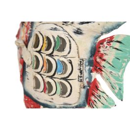 DKD Home Decor Decoracion Mediterraneo Blanco Multicolor Metal 6 x 15 x 17 cm (4 Unidades)