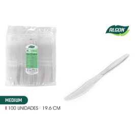 Set de 100 cuchillos medianos transparentes de 19.6 cm Algon (10 Cajas) Precio: 28.49999999. SKU: B13SM9SVY3