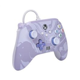 Power A Mando con Cable Mejorado XBGP0001-01 para Xbox Series X/S Remolino Lavanda, Diseño Ergonómico, Botones Asignables, Funciona con Xbox One y Windows 10/11