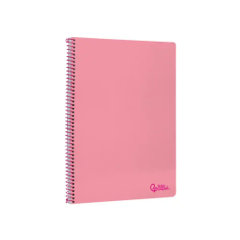 Liderpapel Cuaderno espiral A4 Smart tapa blanda 80 hojas 75gr cuadro 4mm con margen color rosa