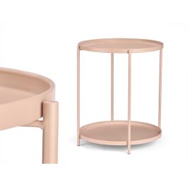 Giftdecor Mesa Auxiliar Redonda Doble Nude Marrón de Metal - 47.5 x 47.5 x 53 cm Precio: 28.49999999. SKU: B18X5EFDR9