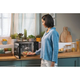 Candy CMCA29EDLB Microondas combinado 29L MO: 1000W - Grill: 1000W - Cavidad de acero inoxidable - UI digital Función de baja temperatura