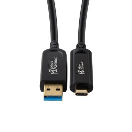 MicroConnect Cable de fibra óptica USB-C a USB 3.0 Tipo A, Activo, 20m, 10Gbps (USB 3.2 Gen 2) para impresoras, cámaras, escaners
