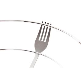 DKD Home Decor Cubiertos 21 Frutero Basicos de Metal Cromado Plateado 26x8.5 cm