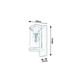 RABALUX RAB-7891 Aplique de Exterior Silistra IP44 Antracita E27 con Pantalla de Cristal Transparente Estilo Industrial