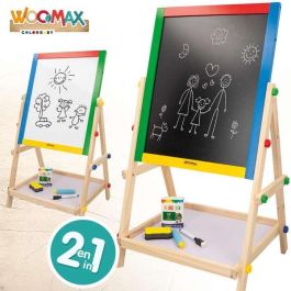 Pizarra 2 caras blanca y negra de madera 37,5x65cm con accesorios (woomax) Pizarra 2 caras blanca y negra de madera 37,5x65cm con accesorios (woomax)