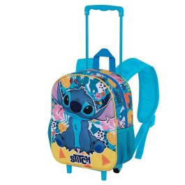 Mochila 3D con Ruedas Pequeña Colors Disney Lilo y Stitch Turquesa