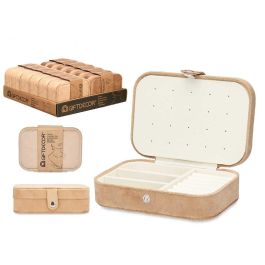 Joyero Rectangular Beige Giftdecor 16x6x11 cm - Terciopelo (12 Unidades) Precio: 116.89000026. SKU: B17F58HJB6